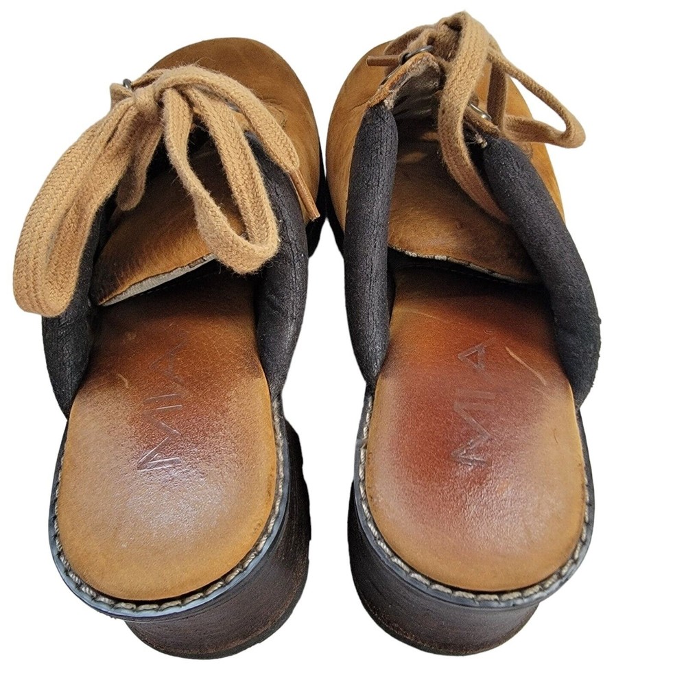 Mia Clog SHADOW Cognac Leather Size 7  Lace Up‎ - Picture 2 of 10